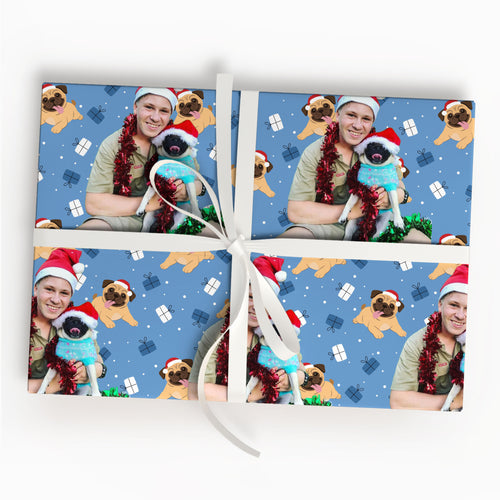 Robert Irwin Xmas Gift Wrap with Holiday Trees