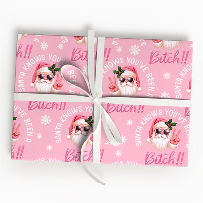 Santa Knows Wrapping Paper