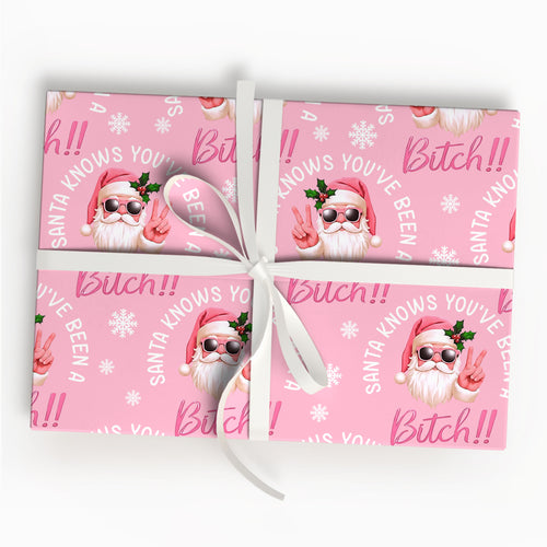 Santa Knows Wrapping Paper