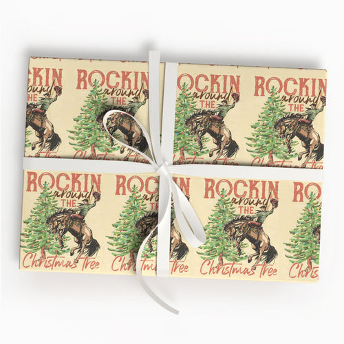 Retro Rocking Around The Christmas Tree Wrapping Paper