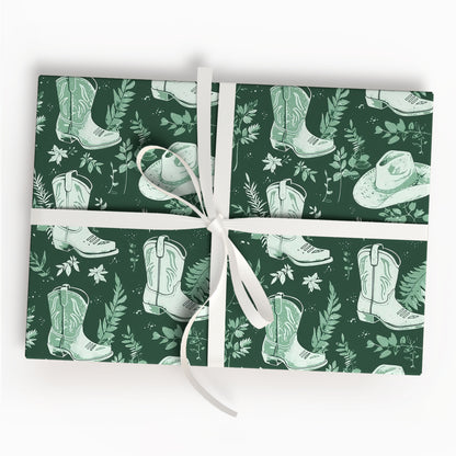 Wild West Christmas Cowboy Wrapping Paper