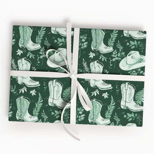 Wild West Christmas Cowboy Wrapping Paper
