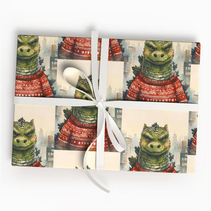 Godzilla Christmas Wrapping Paper Rolls