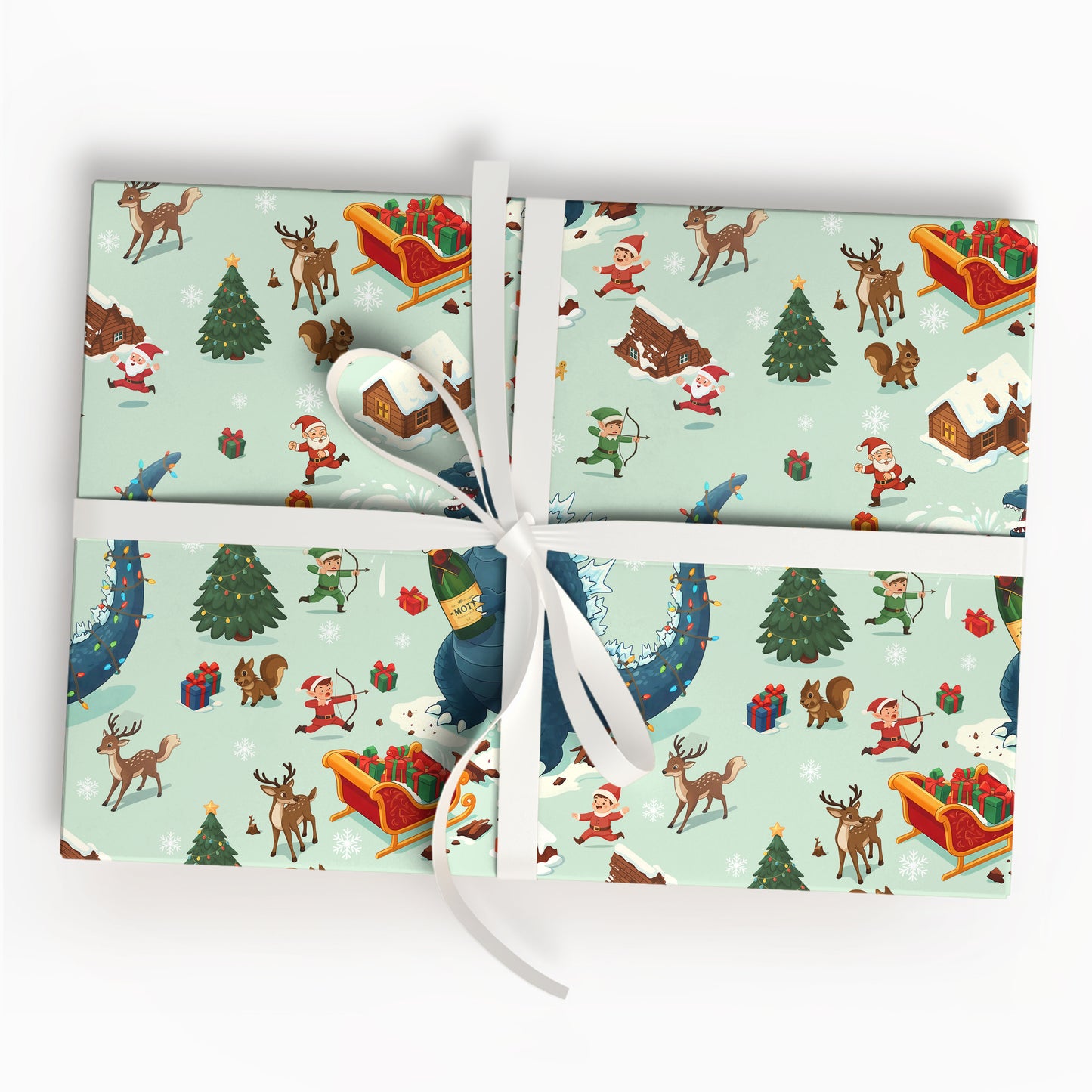 Godzilla Kaiju Edo Japanese Era Xmas Paper