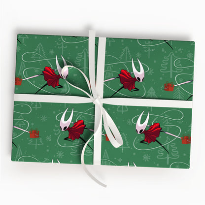 Hollow Knight Silksong Christmas Wrapping Paper, Gothic Holiday Gift Wrap