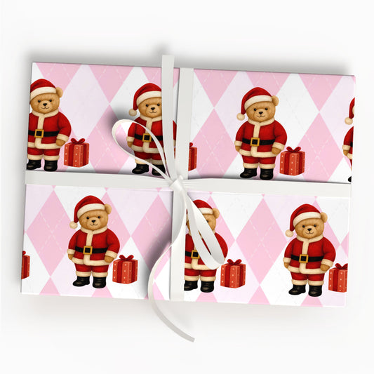 Santa Bear Christmas Wrapping Paper