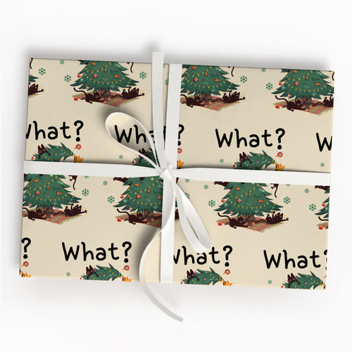 Black Cat Christmas Wrapping Paper