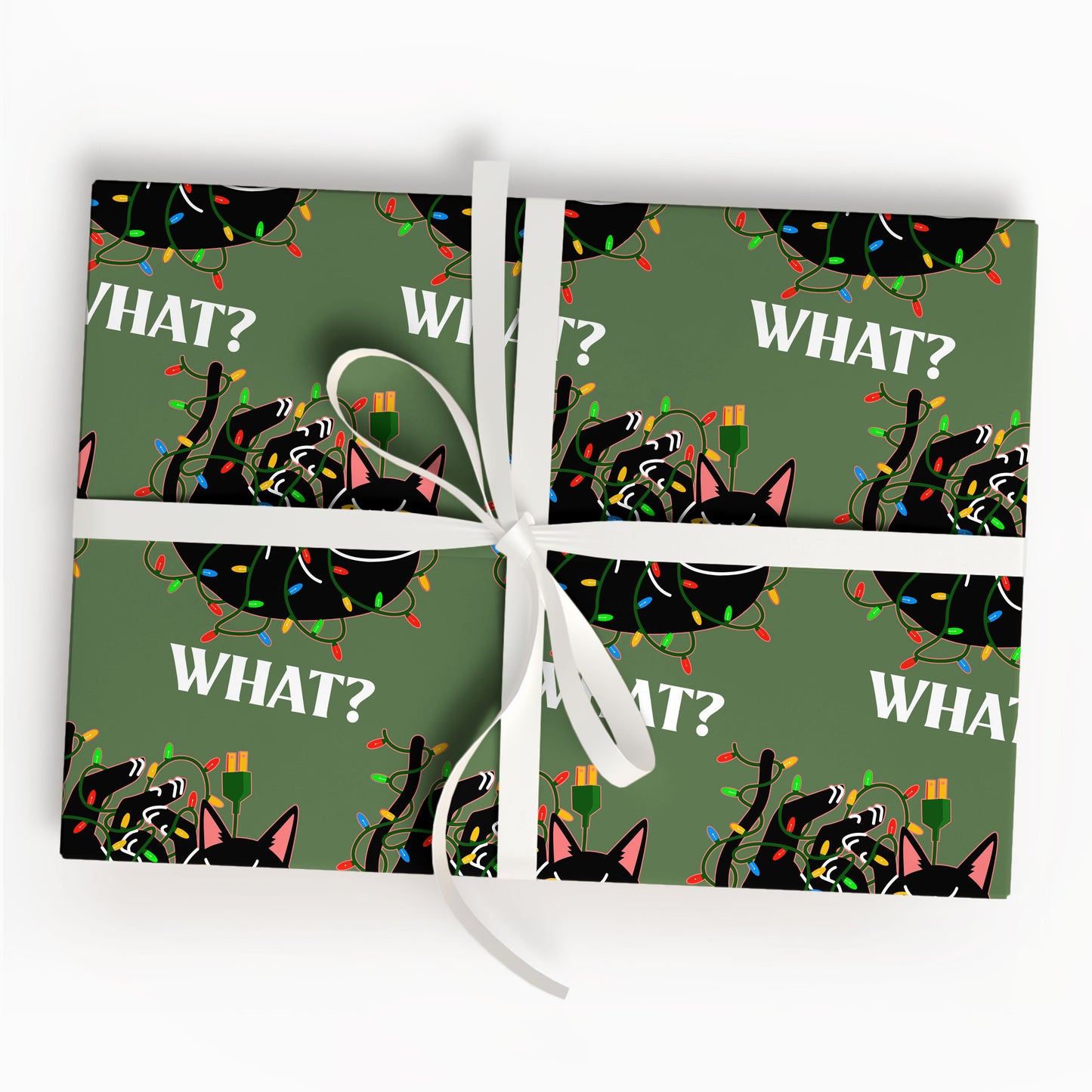 Black Cat Gift Wrap for Holidays