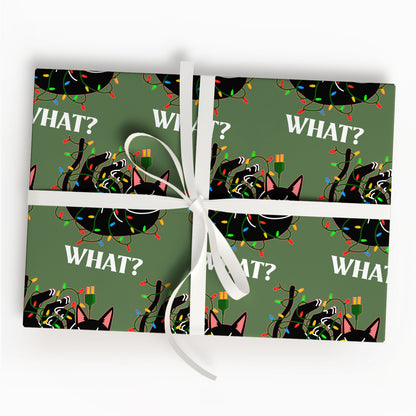 Black Cat Gift Wrap for Holidays