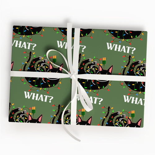 Black Cat Gift Wrap for Holidays