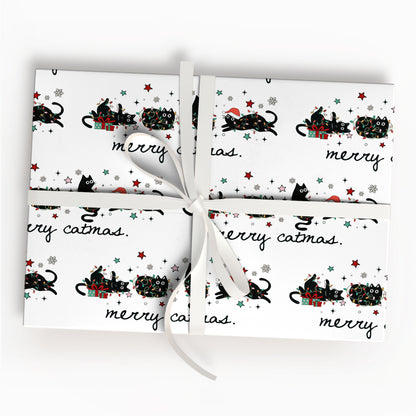 Black Cat Wrapping Paper for Pet Lovers