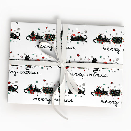 Black Cat Wrapping Paper for Pet Lovers