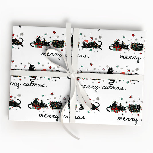 Black Cat Wrapping Paper for Pet Lovers