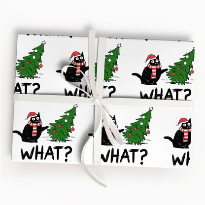 Funny Cat Christmas Gift Wrapping Paper