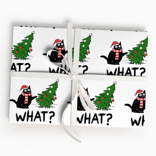 Funny Cat Christmas Gift Wrapping Paper