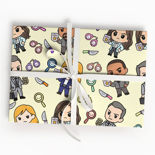 Funny Police TV Show Gift Wrap, Law And Order Christmas