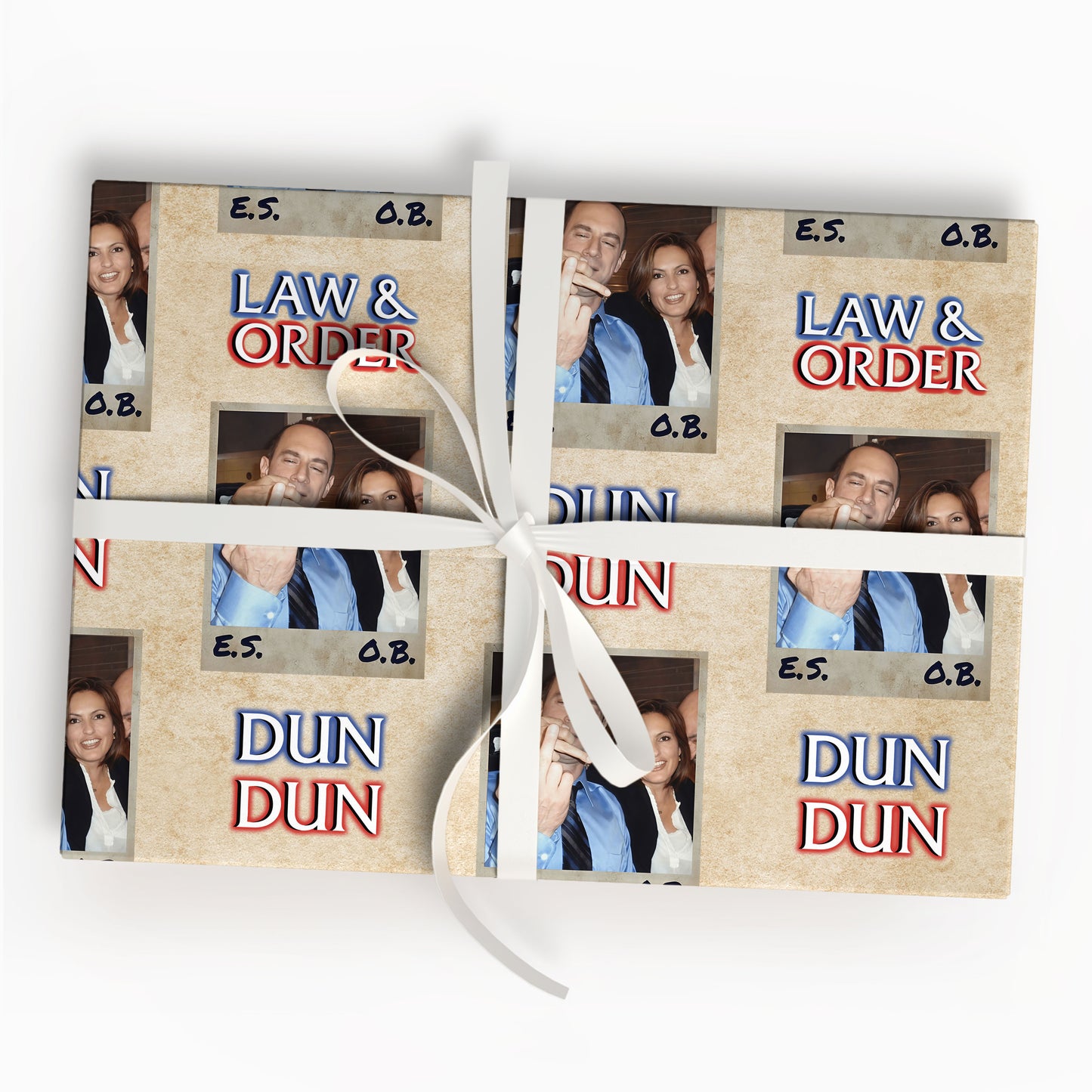 Funny Law And Order Gift Wrap, Crime Show Wrapping Paper