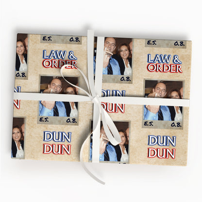 Funny Law And Order Gift Wrap, Crime Show Wrapping Paper