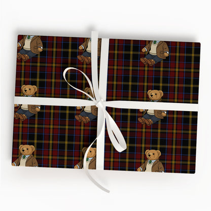 Plaid Bear Wrapping Paper