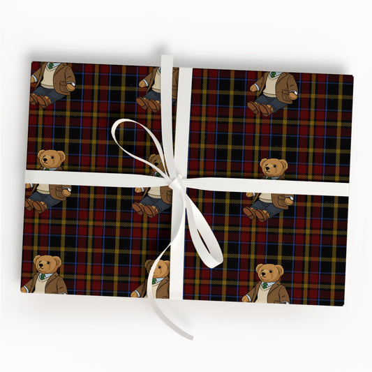 Plaid Bear Wrapping Paper