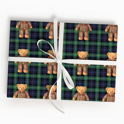 Plaid Bear Wrapping Paper Christmas Gift
