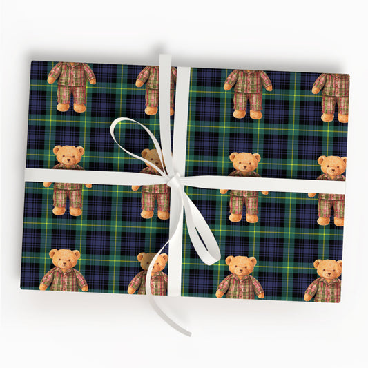 Plaid Bear Wrapping Paper Christmas Gift