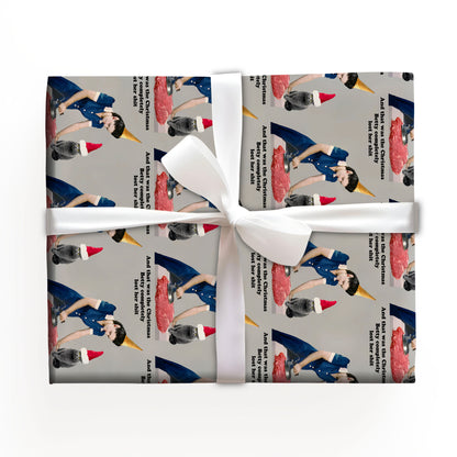 And that was the christmas betty completely lost her shit, Funny Stressed Lady Christmas Wrapping Paper