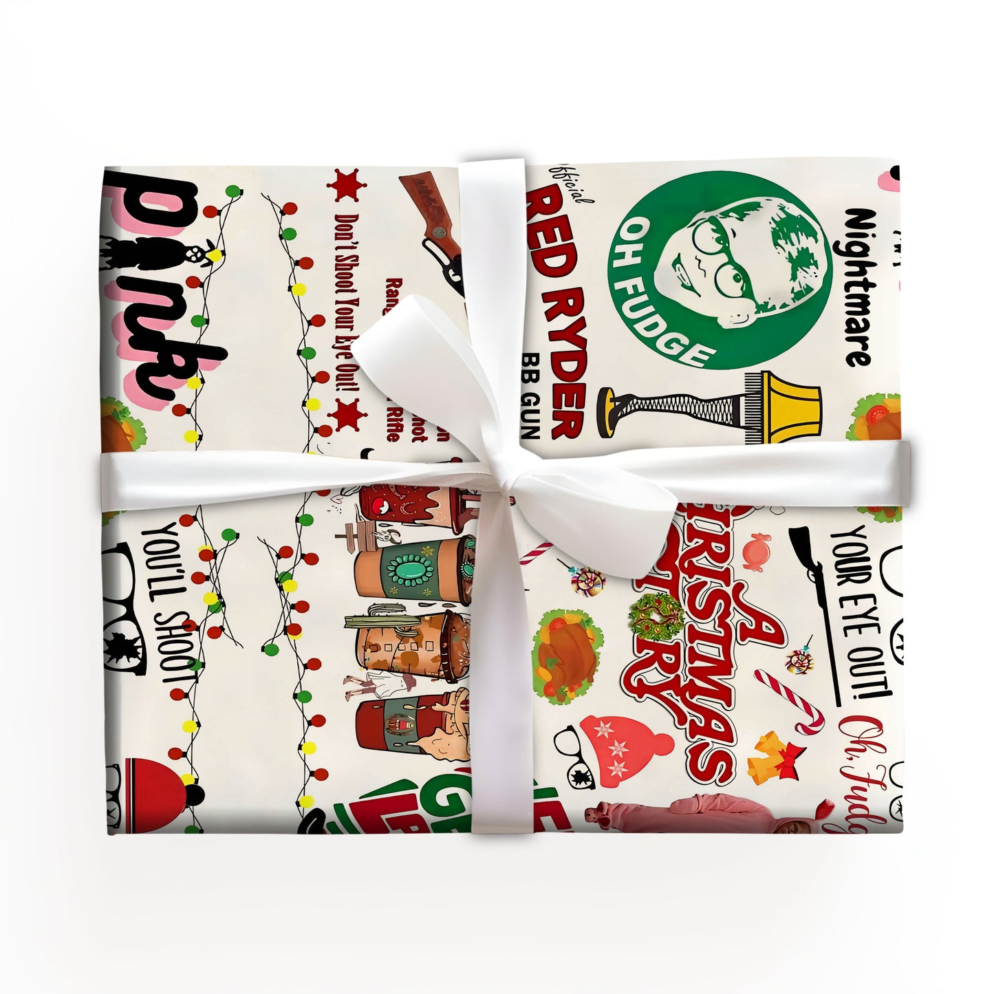 A Christmas Story Wrapping Paper, You'll Shoot Your Eye Out Christmas wrapping