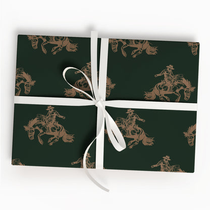 Christmas Santa Western Wrapping Paper