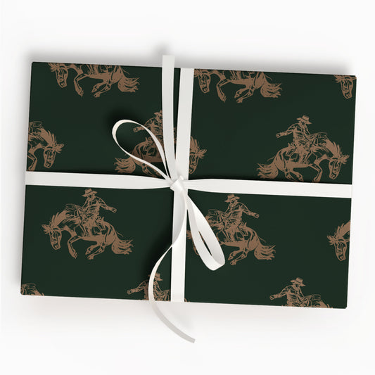 Christmas Santa Western Wrapping Paper