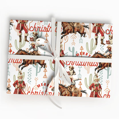 Santa Cowboy Xmas Wrapping Paper