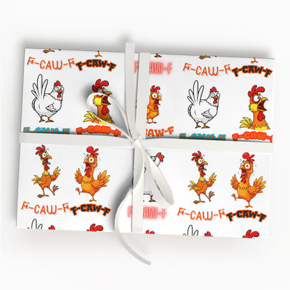 F-CAW-F Wrapping Paper Rooster Gift
