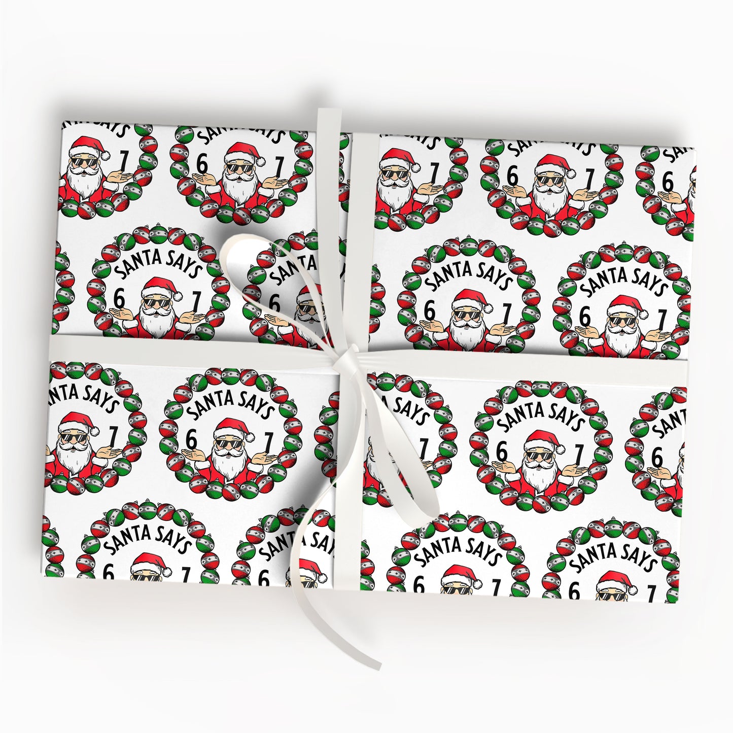 6 7 Santa Says Christmas Wrapping Paper Sheets