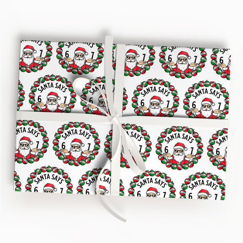 6 7 Santa Says Christmas Wrapping Paper Sheets