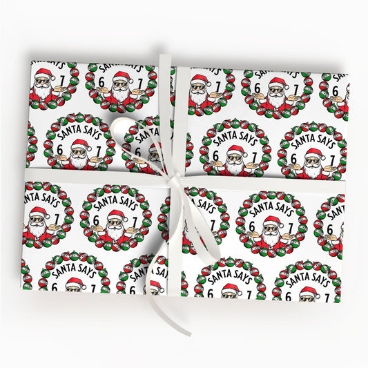 6 7 Santa Says Christmas Wrapping Paper Sheets