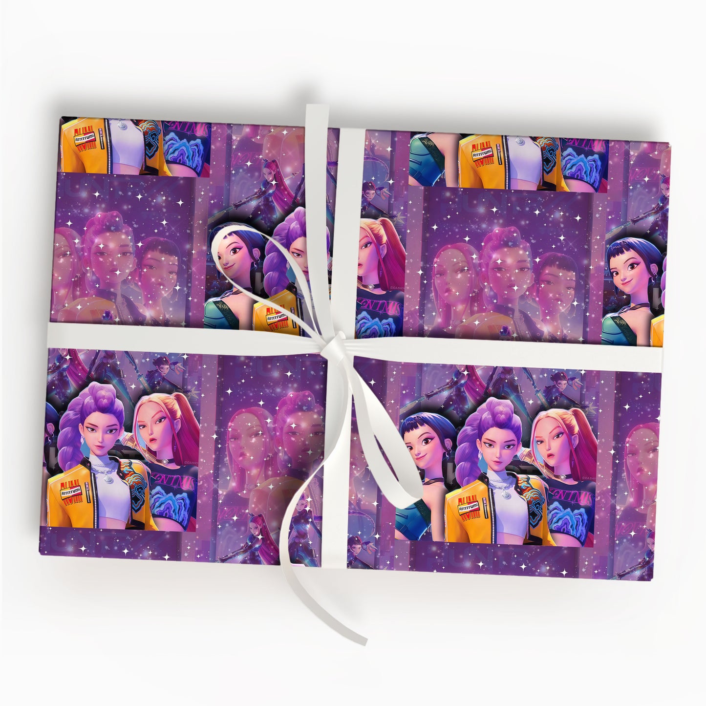 Demon Hunters Wrapping Paper For Kid Birthday