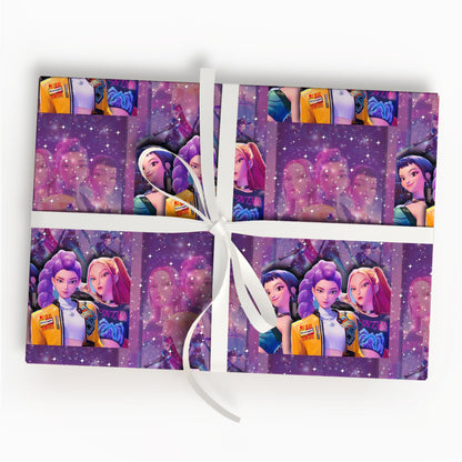Demon Hunters Wrapping Paper For Kid Birthday