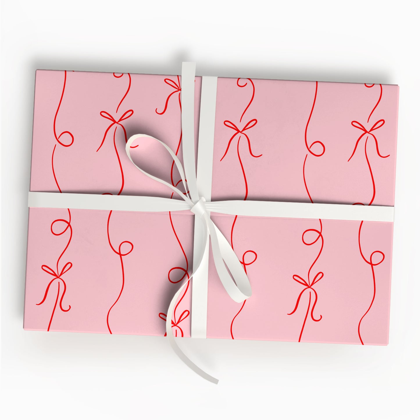 Pink Bow Gift Wrap Sheet