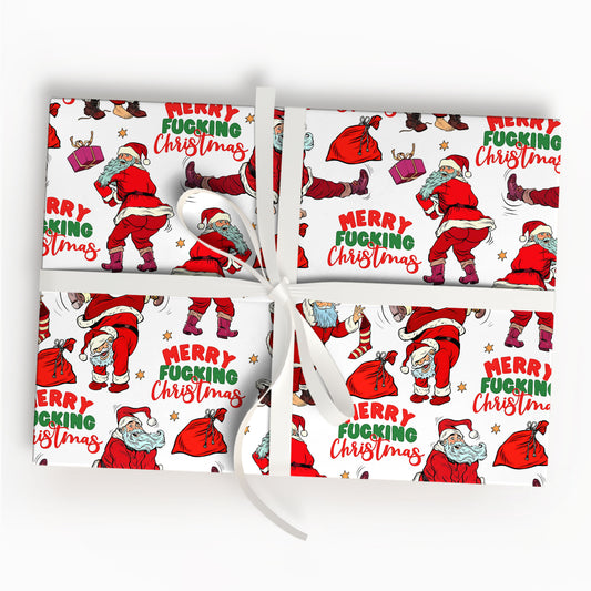 Funny Santa Merry Christmas Wrapping Paper