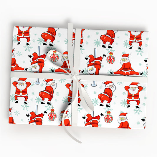 Dancing Santa Christmas Gift Wrap