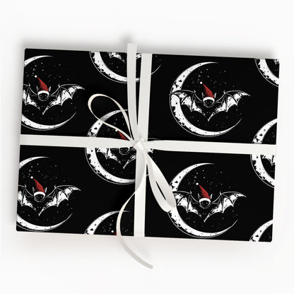 Bat Santa Christmas Wrapping Paper