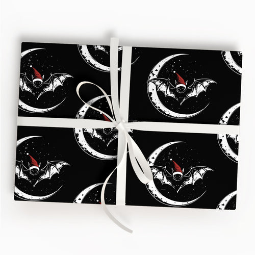 Bat Santa Christmas Wrapping Paper