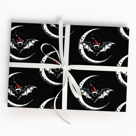Bat Santa Christmas Wrapping Paper