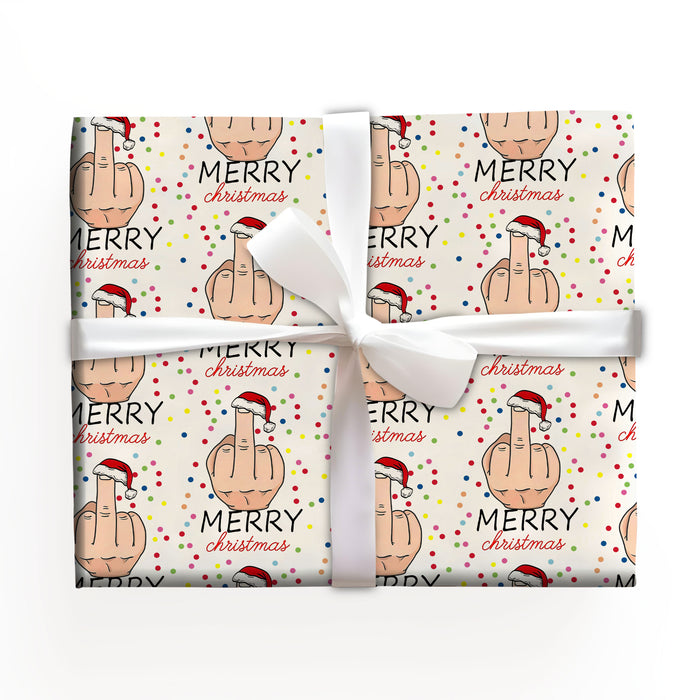 Christmas Middle Finger Wrapping Paper for Presents