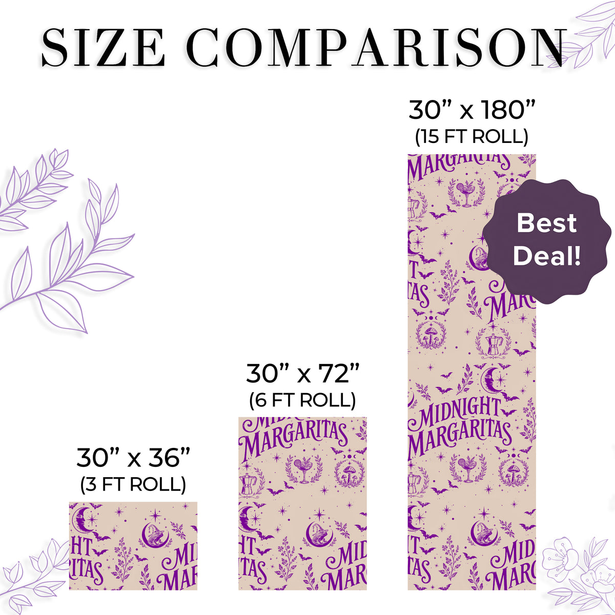 Midnight Margaritas Beige Practical Magic Wrapping Paper – Gift Wrap for Fans