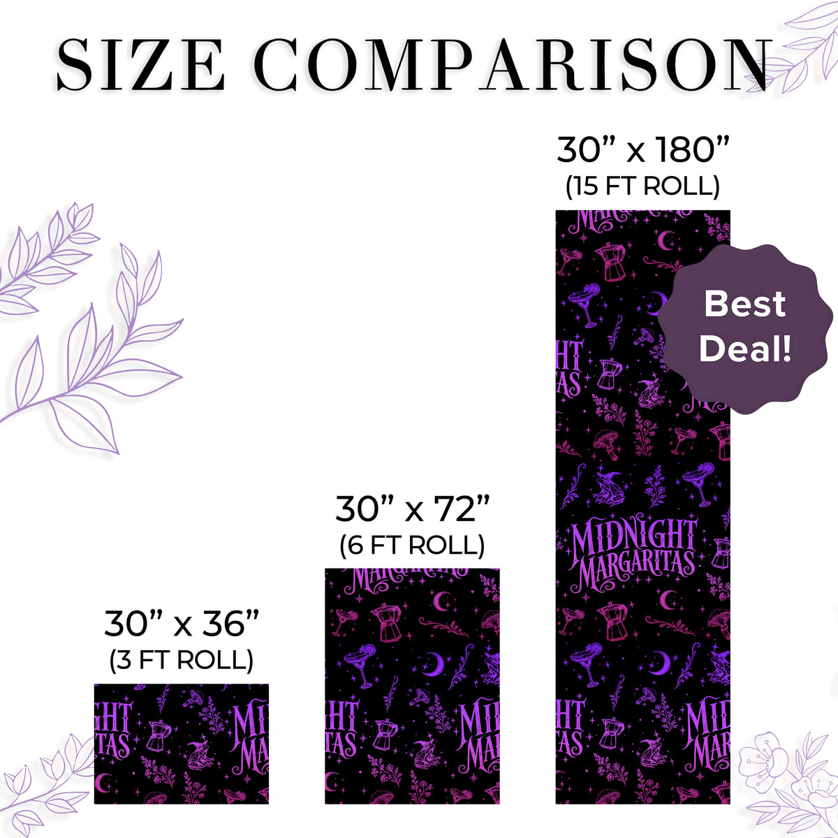 Midnight Margaritas Purple Practical Magic Wrapping Paper – Gift Wrap for Fans