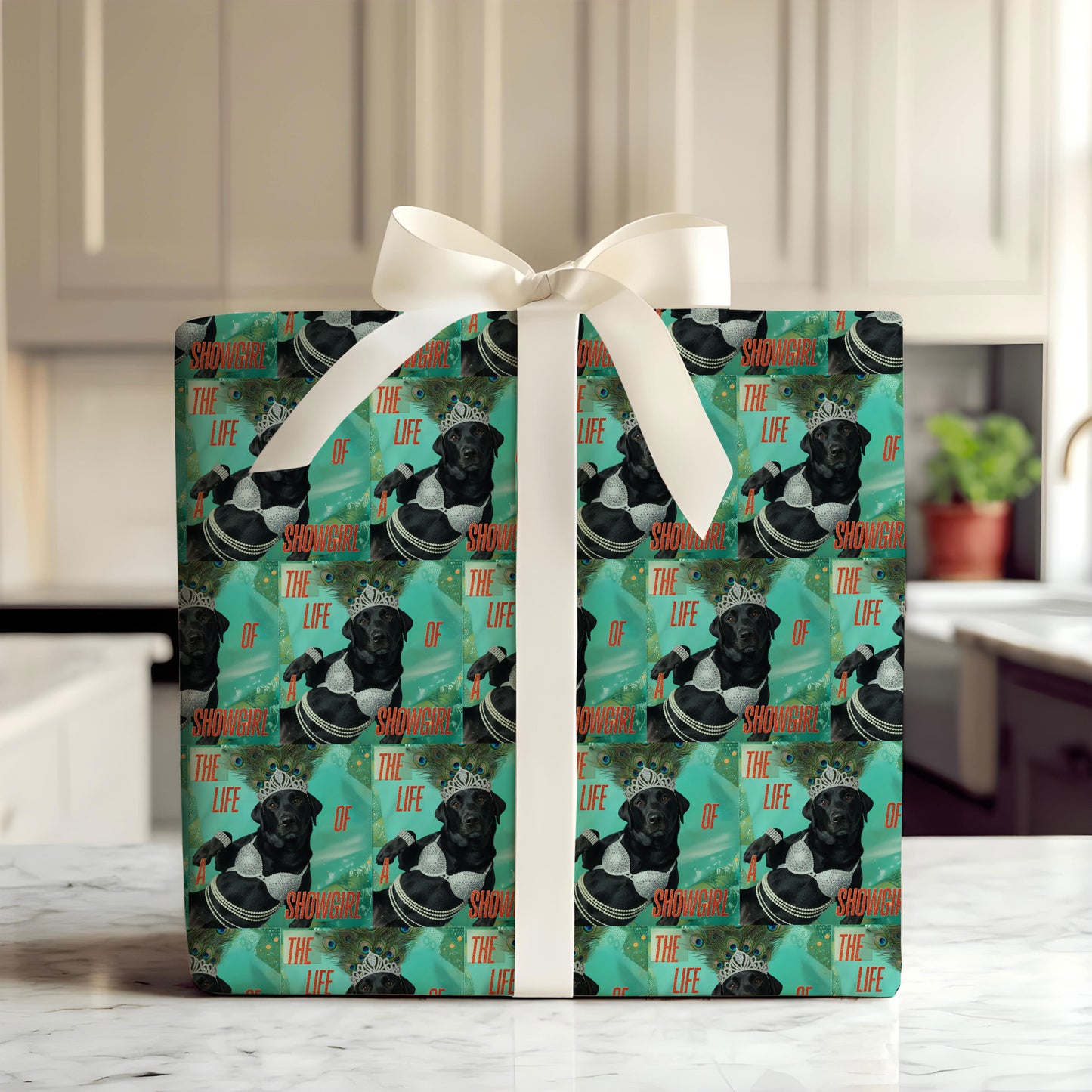 Black Lab Glamorous Taylor Swift Gift Wrap