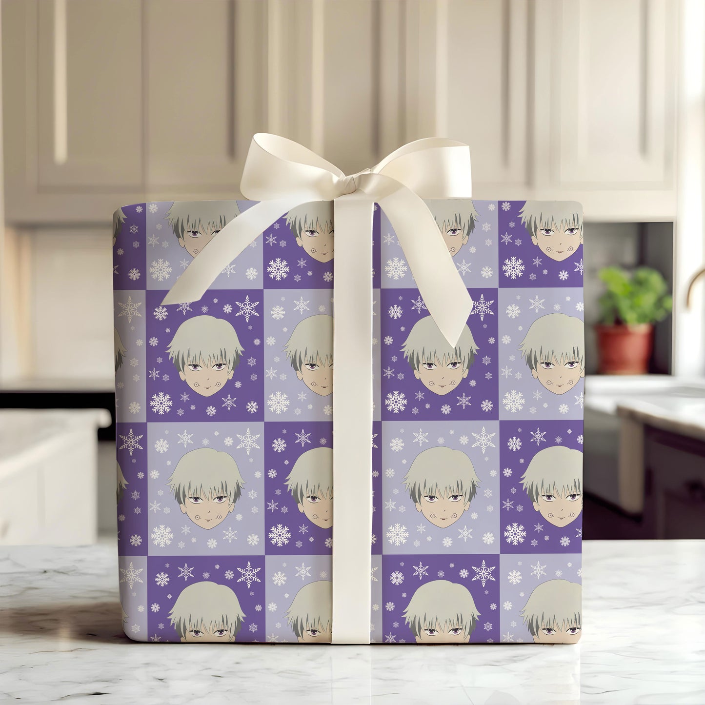 Jujutsu Kaisen Gift Wrap with Holiday Trees