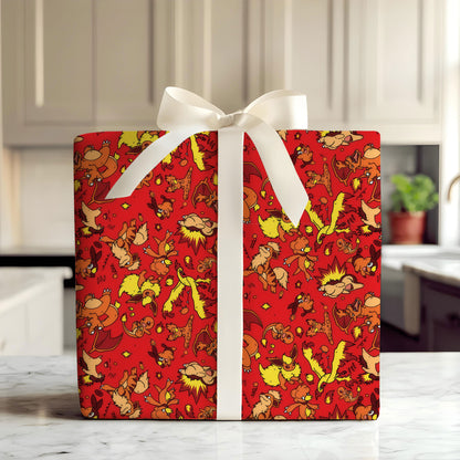 Charizard Lizardon Japanese Anime Xmas Gift Wrap