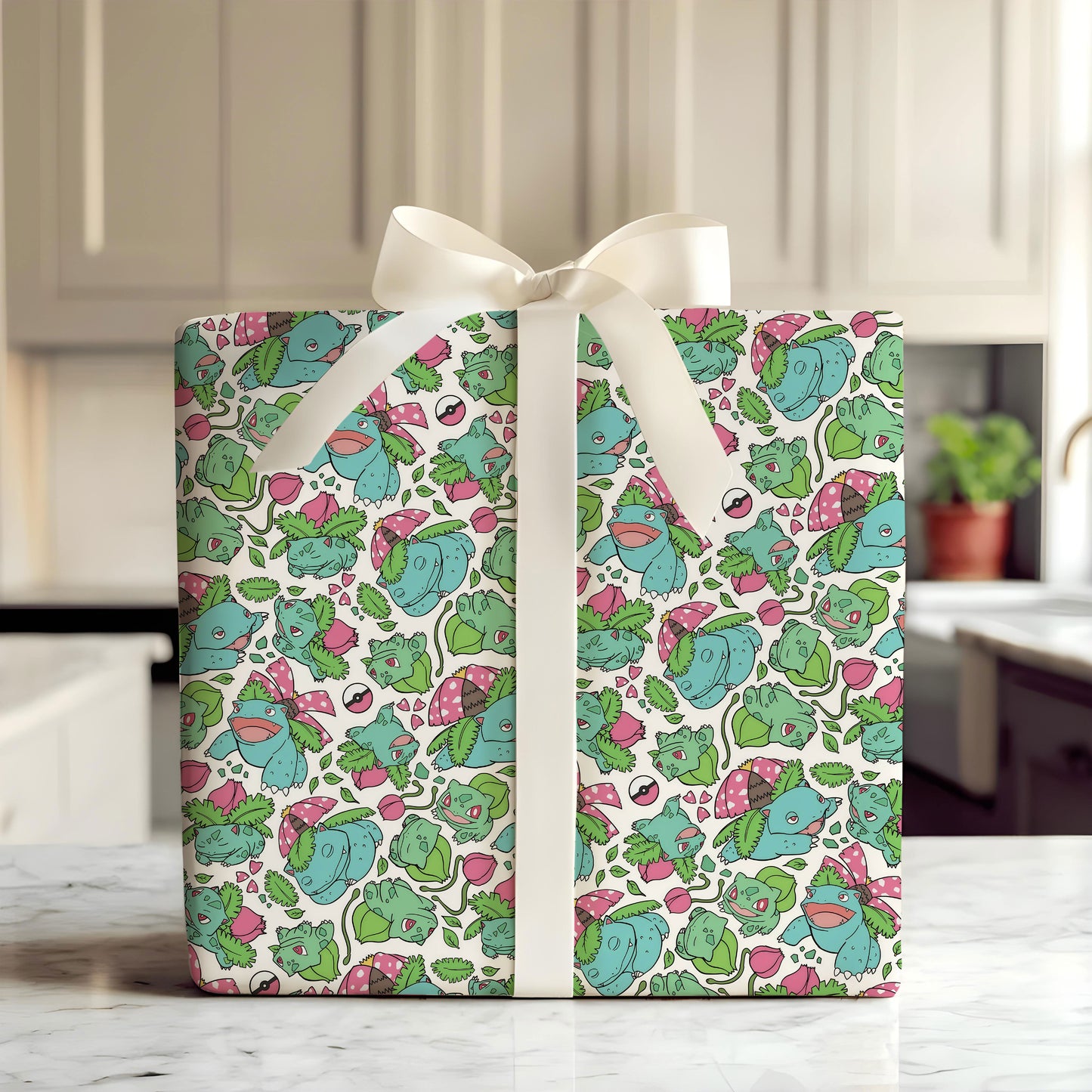 Bulbasaur Evolution Pokemon Wrapping Paper